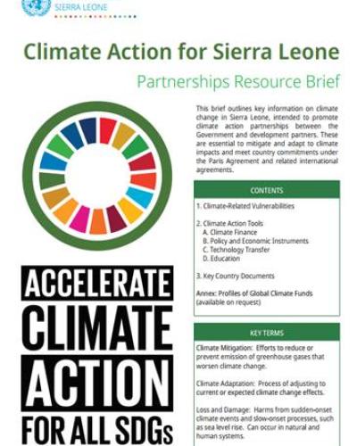 Climate Action for Sierra Leone partnership resource brief. | United